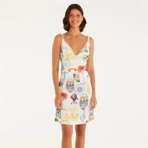 NWT Tropical Vintage Print Linen Dress